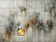 mur en béton tâché