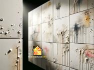 Carreaux de plâtre tachés